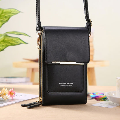 Bolsa Porta Celular - Bolsa Carteira com Alça - Bolsa de Couro Feminina utilidadesweb01 Marrom 11x5x19CM 