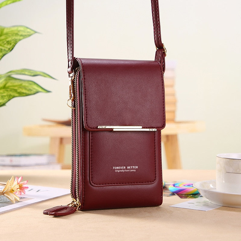 Bolsa Porta Celular - Bolsa Carteira com Alça - Bolsa Transversal de Couro Feminina utilidadesweb01 